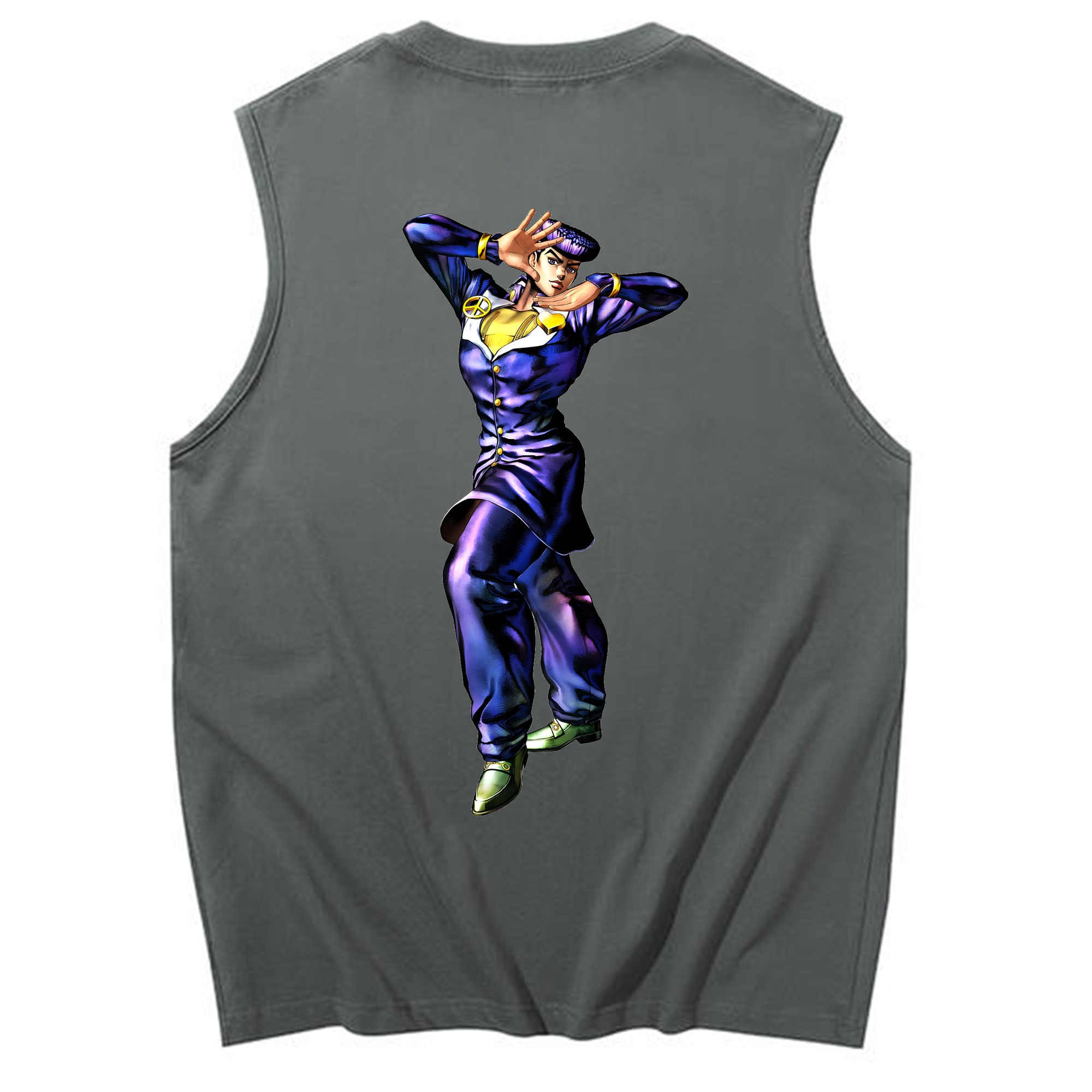 （画像用） ジョジョの奇妙な冒険 ひがしかた じょうすけ JoJo's Bizarre Adventure Higashikata Josuke コットン100％タンクトップ（背面プリント）